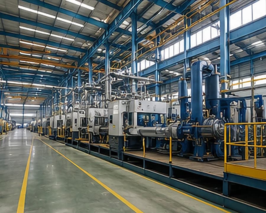 A production line inside a manufacturing plant